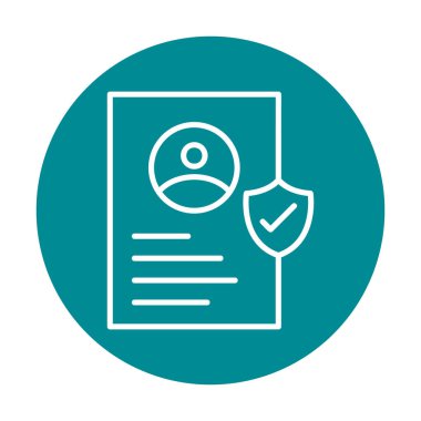 İşaretli işaret simgesi, vektör illüstrasyonlu profil belgesi