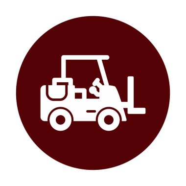 Forklift ikon vektörü. İnce çizgi işareti. izole edilmiş sınır sembolü çizimi