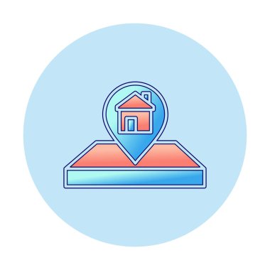 House Location Pin. Ev GPS sembolü, harita işaretleyici