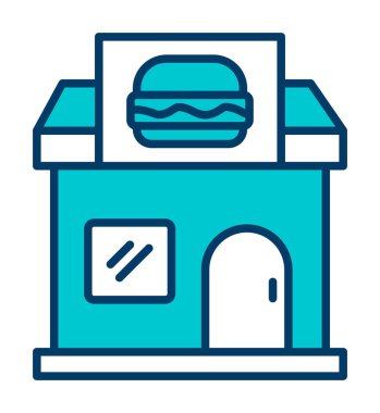  Gıda dükkanı web simgesi, vektör illüstrasyonu