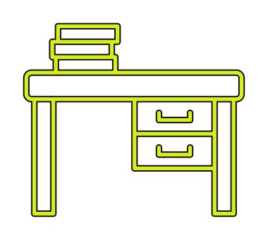 Çalışma masası simgesi, vektör illüstrasyonu basit tasarım