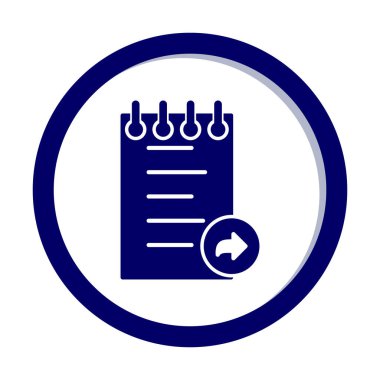 Basit not defteri simgesi, vektör illüstrasyonu