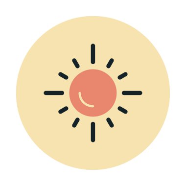 güneş düz simgesi, vektör illüstrasyon tasarımı