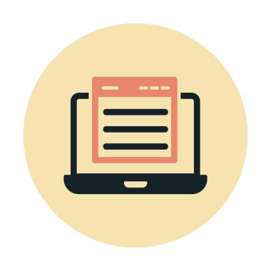 Basit web sitesi arayüzü simgesi, vektör illüstrasyonu