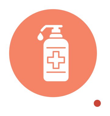 Bir dezenfektan şişesinin basit bir çizimi