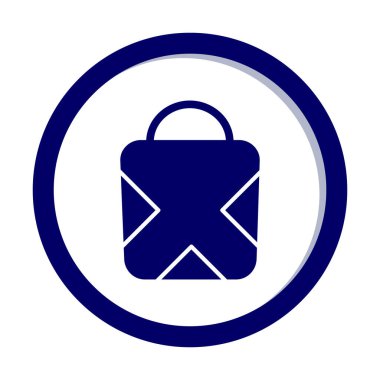 Alışveriş poşeti simgesi, vektör illüstrasyonu basit tasarım