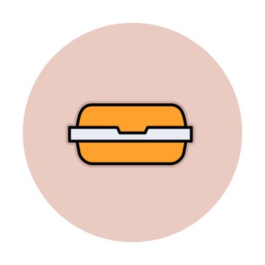 yiyecek kabı ikonu vektör illüstrasyonu