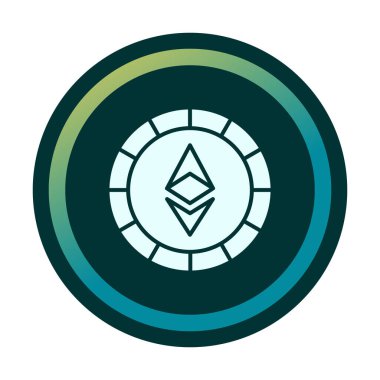 Ethereum Sikke ikonu vektör illüstrasyonu