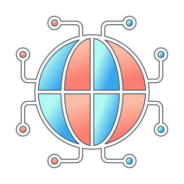 Digtal Dünya web simgesi vektör çizimi