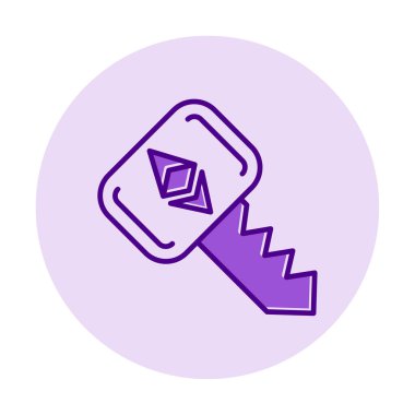 Ethereum anahtar simgesi, vektör illüstrasyon tasarımı