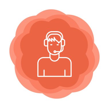 Grafik Müşteri Hizmeti Temsilcisi ikon vektör çizimi