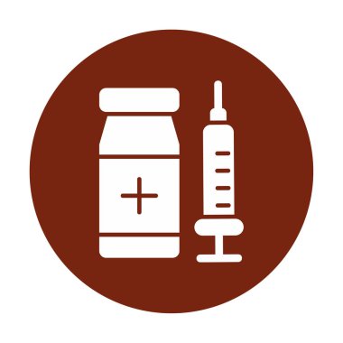 Basit Aşı Simgesi, vektör illüstrasyonu