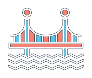 Köprü modern simgesinin vektör illüstrasyonu