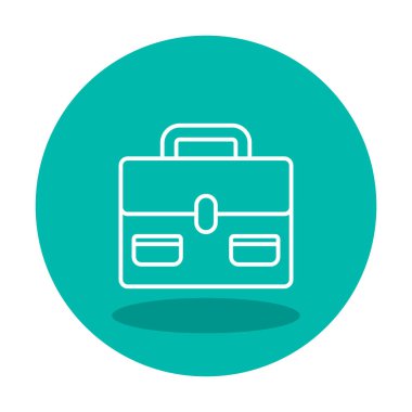 Evrak çantası vektör düz simgesi. İş durumu simgesi, bavul emojisi, vektör illüstrasyonu