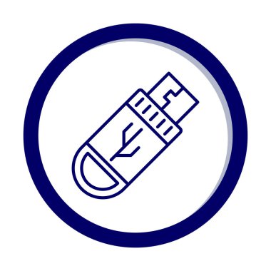 Basit Flash Sürücü web simgesi vektörü 