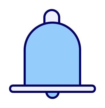 Basit Bildirim Zili simgesi, vektör illüstrasyonu