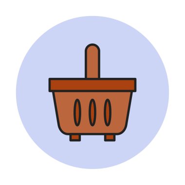 Alışveriş sepeti ikonu vektör illüstrasyonu          