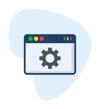 Web Sayfa Ayarları. simge basit illüstrasyon