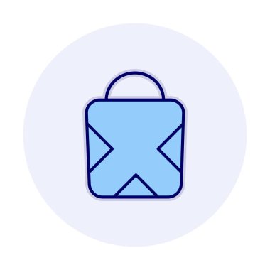 Alışveriş poşeti simgesi, vektör illüstrasyonu basit tasarım