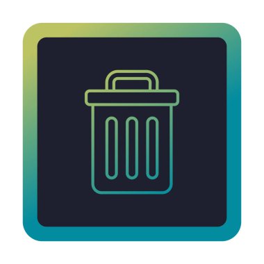 Çöp kutusu web simgesi, vektör illüstrasyonu