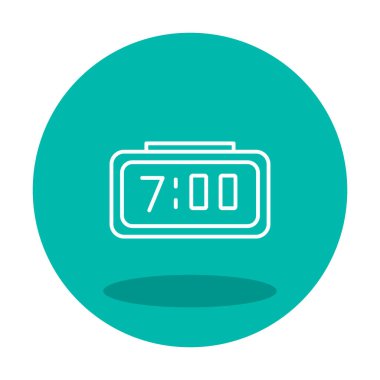 Dijital Saat simgesi. Vektör çizim