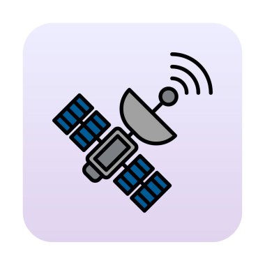 Uydu Simgesi, vektör illüstrasyonu