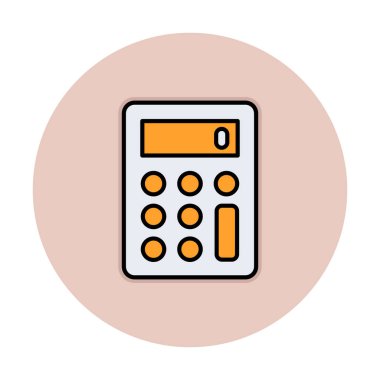 Hesap makinesi simgesi, beyaz arkaplanda renkli illüstrasyon