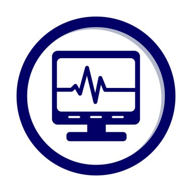 Ecg Okuma simgesi, vektör illüstrasyonu  