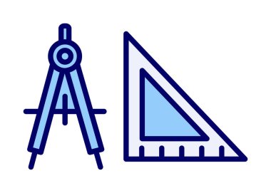 Geometri Araçları simgesi, Vektör illüstrasyonu 