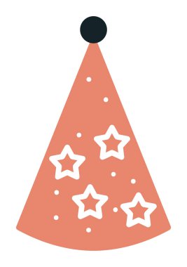 Basit Parti Şapkası simgesi, vektör illüstrasyonu