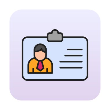 Ofis Giriş Kartı simgesinin vektör illüstrasyonu 