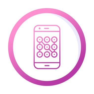 Mobil güvenlik, akıllı telefon ikonu. vektör illüstrasyonu