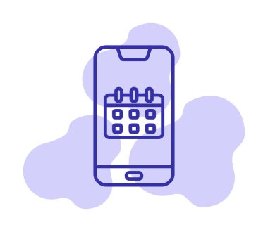 Beyaz arkaplanda Akıllı Telefon Takvim vektör çizelgesi