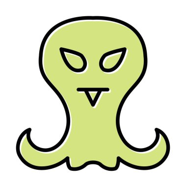 Sevimli uzaylı karakter Vektör illüstrasyonu