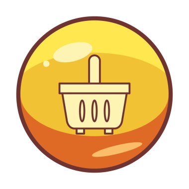 Alışveriş sepeti ikonu vektör illüstrasyonu          