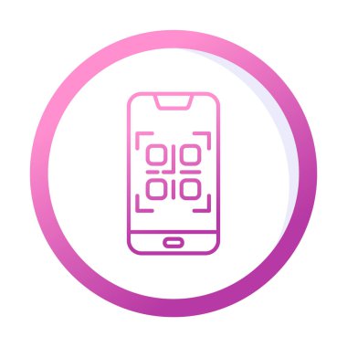Basit Smartphone QR Kod simgesi, vektör illüstrasyonu