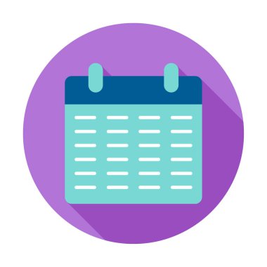 Takvim düzlüğü simgesi, vektör illüstrasyonu 