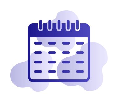 Takvim düzlüğü simgesi, vektör illüstrasyonu 