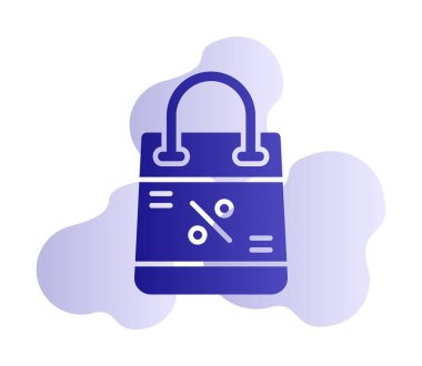 İndirim ve alışveriş çantası vektör çizgisi simgesi, satış konsepti                       