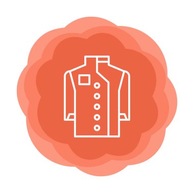 Chef Coat web simgesi, vektör illüstrasyonu