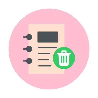 Basit not defteri simgesi, vektör illüstrasyonu