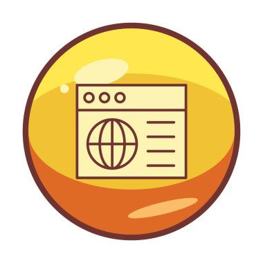 Basit web sitesi arayüzü simgesi, vektör illüstrasyonu