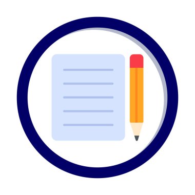 Basit Not Defteri simgesi, vektör illüstrasyonu