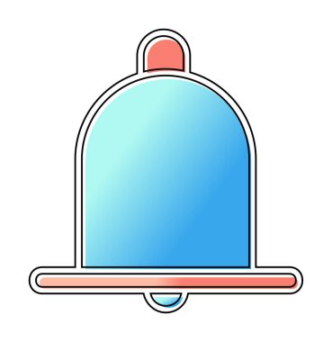 Basit Bildirim Zili simgesi, vektör illüstrasyonu