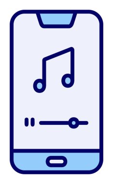 Mobil Müzik Oynatıcı ikon vektör illüstrasyonu