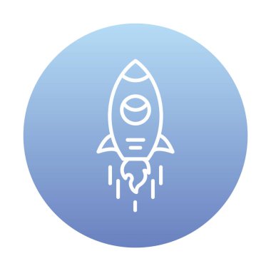 roket düz simgesi, vektör illüstrasyonu