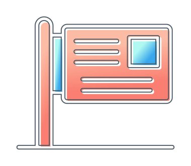 Reklam panosu. Web simgesi basit illüstrasyon