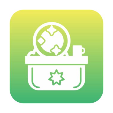 Yıkama, bulaşık yıkama simgesi, vektör illüstrasyonu 