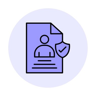 Veri güvenlik simgesi vektör illüstrasyonuna sahip kullanıcı