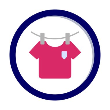 Çamaşır, tişört ikonu, vektör illüstrasyonu